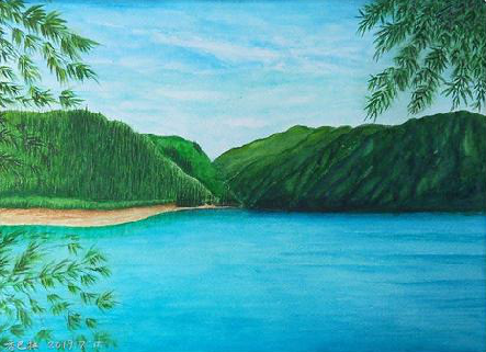 崇义在墙绘中，如何绘画绿水青山？