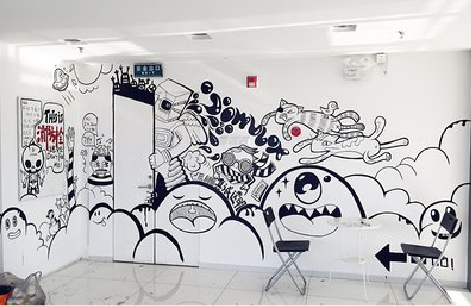 崇义手绘墙并非传统涂鸦。